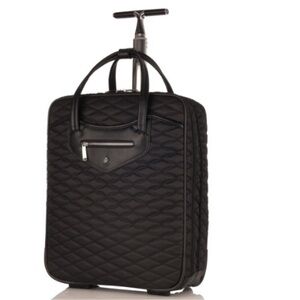 Knomo Scala Wheeled Black Business quilted rolling Bag travel, laptop, work